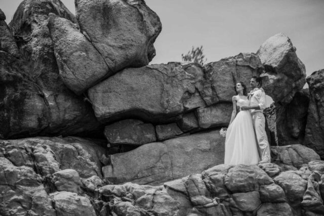Traumhochzeit auf Seychellen, romantische Hochzeit am Strand.